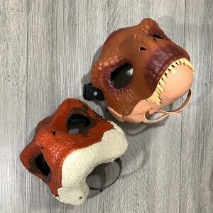 Jurassic World Orange Velociraptor Mask and TYRANNOSAURUS REX Mask